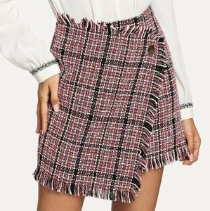Shein Tweed Asymmetrical Skirt